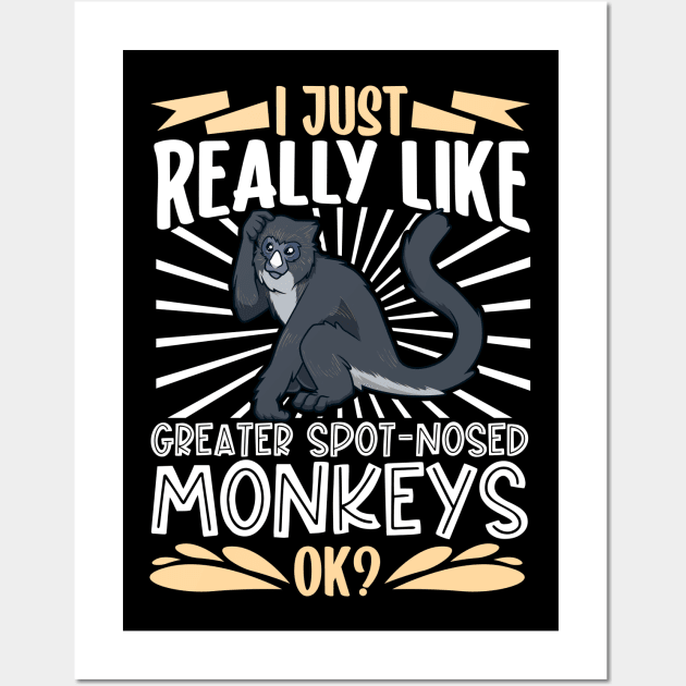 I just really love Greater Spot-Nosed Monkeys Wall Art by Modern Medieval Design